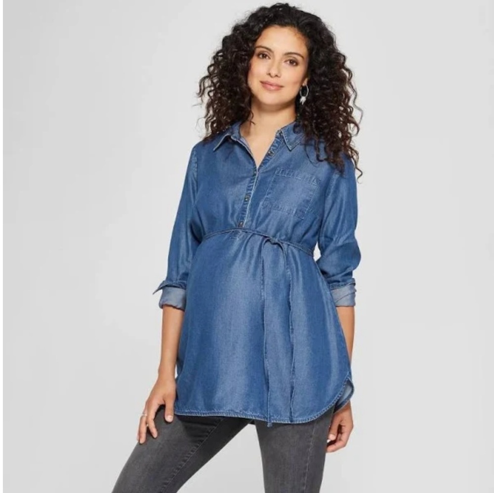 Maternity denim top